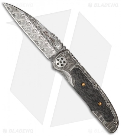 Allen Elishewitz Custom Damascus Frame Lock Knife Carbon Fiber (3.25" Damascus) 3 Allen Elishewitz Custom Damascus Frame Lock Knife Carbon Fiber (3.25" Damascus)
