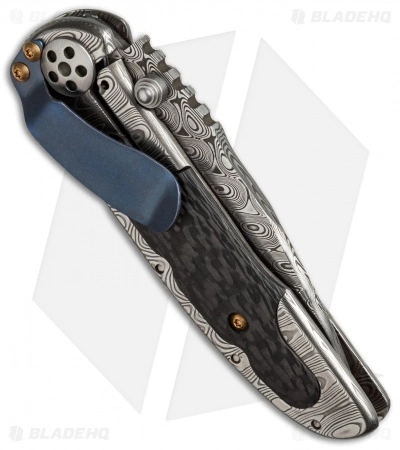 Allen Elishewitz Custom Damascus Frame Lock Knife Carbon Fiber (3.25" Damascus) 4 Allen Elishewitz Custom Damascus Frame Lock Knife Carbon Fiber (3.25" Damascus) - Image 2