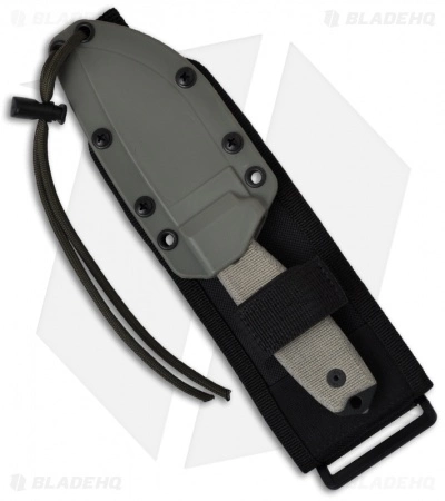 ESEE Knives ESEE-3MIL-S Knife Green Sheath & MOLLE Back (3.88" Black Serr) 4 ESEE Knives ESEE-3MIL-S Knife Green Sheath & MOLLE Back (3.88" Black Serr) - Image 2