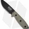 ESEE Knives ESEE-3MIL-S Knife Green Sheath & MOLLE Back (3.88" Black Serr) -Avokelavavat Sales Store esee 3mil s