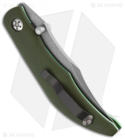 Alan Folts Knives Alan Folts Custom Standard Sultan Folder Green G-10 Knife (3.75" Stonewash) 4 Alan Folts Knives Alan Folts Custom Standard Sultan Folder Green G-10 Knife (3.75" Stonewash) - Image 2