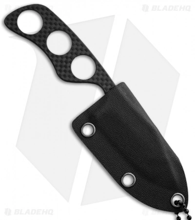 Fred Perrin Carbon Fiber Le Bowie Neck Knife Fixed Blade (2.75" Plain) 4 Fred Perrin Carbon Fiber Le Bowie Neck Knife Fixed Blade (2.75" Plain) - Image 2