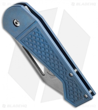 Gale Force Customs Hawkeye Mid-Tech Knife Blue Ti (3.25" Stonewash) 5 Gale Force Customs Hawkeye Mid-Tech Knife Blue Ti (3.25" Stonewash) - Image 3