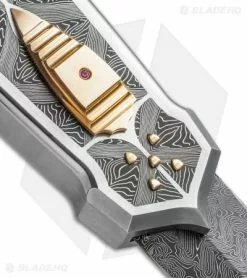 J.A. Harkins HHK 'Price' Dagger D/A OTF Automatic Knife Gold (5" Damascus) -Avokelavavat Sales Store hhk provenance price dagger 4 detail cm