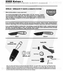 ESEE Knives Izula-II Tactical Gray Neck Knife + Sheath -Avokelavavat Sales Store izula instruction sheet