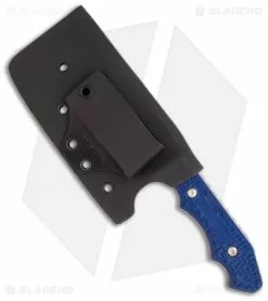 Brous Blades Triple Threat Knife W/ Blue Aluminum (3.6" Damascus) -Avokelavavat Sales Store jason brous bb damascus blue sheath