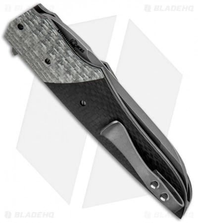 Jason Clark Custom Hybrid Duplex Grind Knife Carbon Fiber Flipper (3.5" Plain) 4 Jason Clark Custom Hybrid Duplex Grind Knife Carbon Fiber Flipper (3.5" Plain) - Image 2
