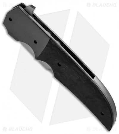 Jason Clark Custom Drop Point Flipper Knife Carbon Fiber/Zirc (3.75" Satin) 4 Jason Clark Custom Drop Point Flipper Knife Carbon Fiber/Zirc (3.75" Satin) - Image 2