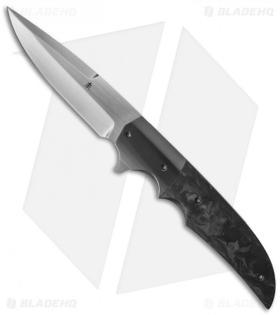 Jason Clark Custom Drop Point Flipper Knife Carbon Fiber/Zirc (3.75" Satin) 3 Jason Clark Custom Drop Point Flipper Knife Carbon Fiber/Zirc (3.75" Satin)