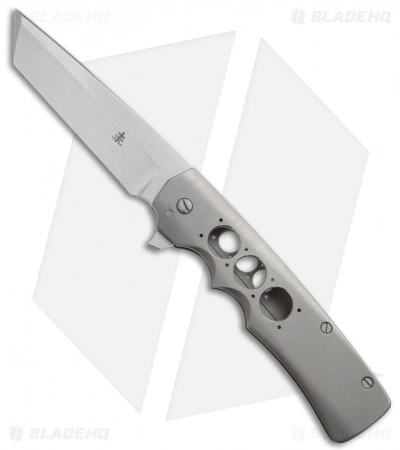 Jason Clark Tanto Flipper Frame Lock Knife Titanium (3.75" Satin) 3 Jason Clark Tanto Flipper Frame Lock Knife Titanium (3.75" Satin)