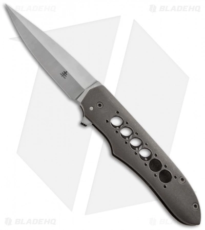 Jason Clark Hybrid DP Dagger Knife Titanium Flipper (3.5" Satin) 3 Jason Clark Hybrid DP Dagger Knife Titanium Flipper (3.5" Satin)