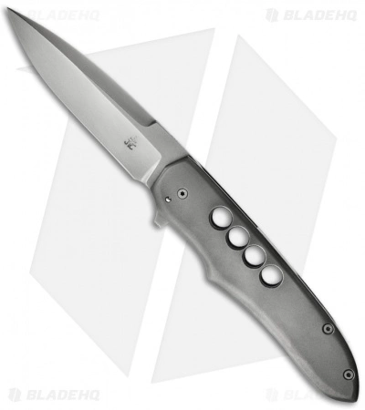 Jason Clark Custom Hybrid Drop Point Flipper Titanium Knife (3.625" Plain) 3 Jason Clark Custom Hybrid Drop Point Flipper Titanium Knife (3.625" Plain)