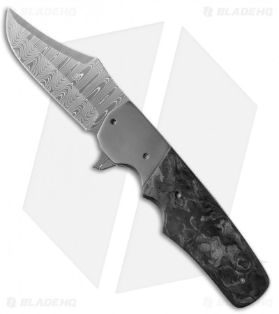 Jason Clark Clip Point Frame Lock Knife Zirconium/Marbled CF (3.6" Damascus) 3 Jason Clark Clip Point Frame Lock Knife Zirconium/Marbled CF (3.6" Damascus)