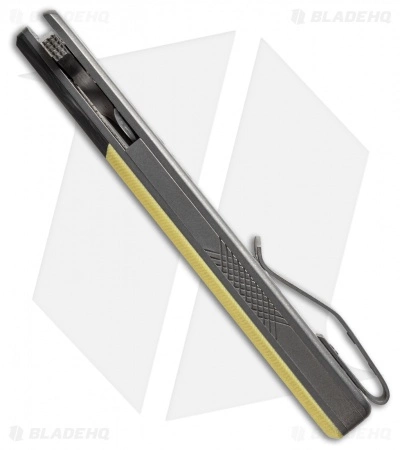 Jason Clark Custom Hunter Flipper Frame Lock Knife CF/Yellow G-10 (3.625" Satin) 4 Jason Clark Custom Hunter Flipper Frame Lock Knife CF/Yellow G-10 (3.625" Satin) - Image 2