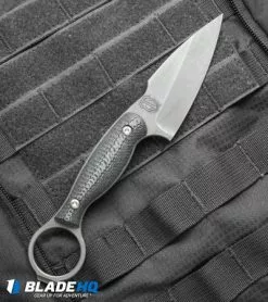 John Gray Custom Accomplice Fixed Blade Knife Black/Gray G-10 (3.25" Acid SW) -Avokelavavat Sales Store jg accomplice grey g10 full cm