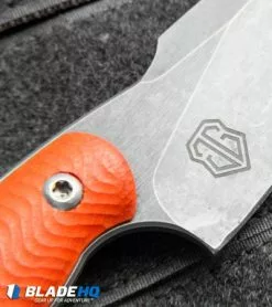 John Gray Custom Accomplice Fixed Blade Knife Orange G-10 (3.25" Acid SW) -Avokelavavat Sales Store jg accomplice orange g10 logo cm