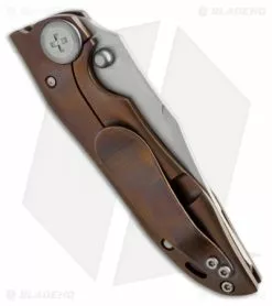 John Gray Custom THUCK Frame Lock Knife Bronze Titanium (3.5" Satin) -Avokelavavat Sales Store jgray thuck pp ti 3 14 side