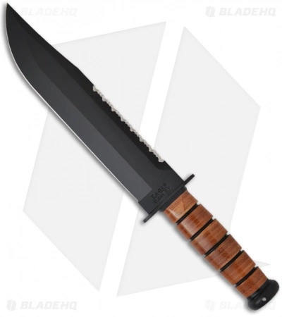 Ka-Bar Bowie Big Brother Fixed Blade Knife Leather Serr Top (9.37" Black) 2217 3 Ka-Bar Bowie Big Brother Fixed Blade Knife Leather Serr Top (9.37" Black) 2217