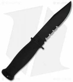 Ka-Bar Mark I Tactical Knife W/ Sheath (5.125" Black Serr) 02-2222 -Avokelavavat Sales Store ka bar 02 2222 back