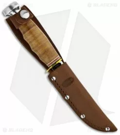 Ka-Bar Hunter Fixed Blade Knife Leather Handled (4" Polished) 1232 -Avokelavavat Sales Store ka bar fixed 1232 hunter sheath