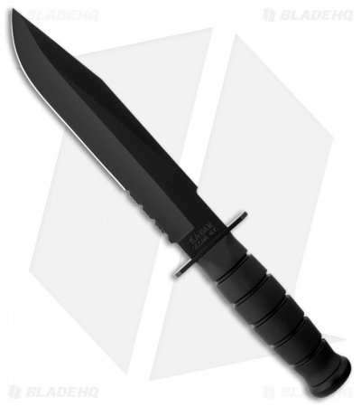 Ka-Bar Fighter Fixed Blade Knife Black Polymer W/ Sheath (8" Black Serr) 1271 3 Ka-Bar Fighter Fixed Blade Knife Black Polymer W/ Sheath (8" Black Serr) 1271