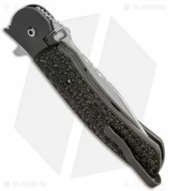 John Kubasek Modified Tanto Flipper Knife Turtle Micarta (4" Polished) -Avokelavavat Sales Store kubasek custom green black g10 recurve tanto side