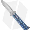 Les Voorhies Custom Knives Model 1 Balisong Butterfly Knife W/ Blue Titanium