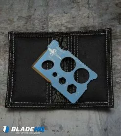 Microtech Marfione Custom Assailant Credit Card Knife Antique Blue Ti & Bi-Fold Wallet -Avokelavavat Sales Store marfione custom assailant credit card knive antique blue ti wallet 310 MCK BHQ 37765 er open