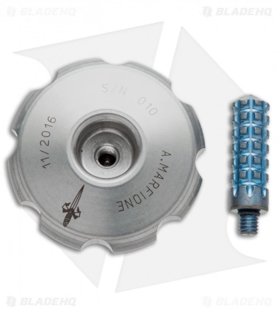 Marfione Custom Knives Spin Top - Stainless Steel/Blue Ti 4 Marfione Custom Knives Spin Top - Stainless Steel/Blue Ti - Image 2