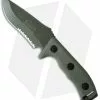 Microtech Currahee Drop Point Knife Fixed Blade (4.5" Green Serr Elmax) 102-2GR