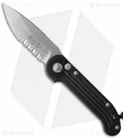 Microtech LUDT Automatic Knife Black (3.4" Stonewash Serr) 135-11