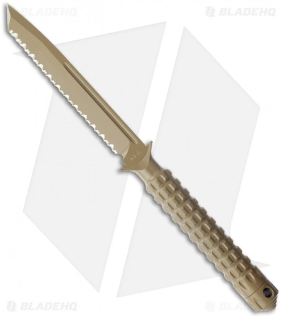 Microtech A.D.O. Tanto Knife T/E Fixed Blade (4.5" Tan Full Serr) 117-3TA 3 Microtech A.D.O. Tanto Knife T/E Fixed Blade (4.5" Tan Full Serr) 117-3TA