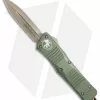 Microtech Combat Troodon D/E OTF Knife OD Green (3.8" Bronze) 142-13OD