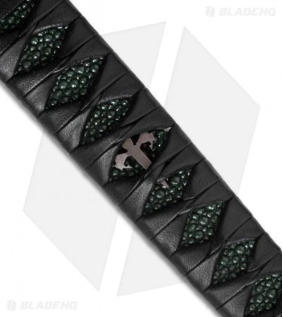Microtech Marfione Custom Combat Wakizashi Green Rayskin (15.5" Hand Satin D2) 6 Microtech Marfione Custom Combat Wakizashi Green Rayskin (15.5" Hand Satin D2) - Image 4
