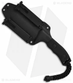 Microtech Black Crosshair Fixed Double Edge Knife (5" Full Serr) 101-3BL -Avokelavavat Sales Store microtech crosshair black full serr 101 3bl sheath