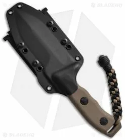 Microtech Tan Crosshair Knife Fixed Double Edge Blade (5" Full Serr) 101-3TA -Avokelavavat Sales Store microtech crosshair tan 101 1ta sheath