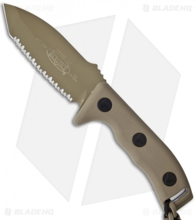 Microtech Currahee Tanto Knife Fixed Blade (4.5" Tan Full Serr) 103-3TA 3 Microtech Currahee Tanto Knife Fixed Blade (4.5" Tan Full Serr) 103-3TA