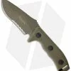 Microtech Currahee Drop Point Knife Fixed Blade (4.5" OD Green Serr) 102-2GR
