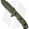 Microtech Currahee Tanto Knife Fixed Blade (4.5" OD Green Serr) 103-2GR