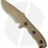 Microtech Currahee Drop Point Knife Fixed Blade (4.5" Tan Serr) 102-2TA