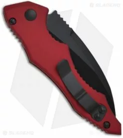 Microtech Kestrel Red Tactical Automatic Knife (3.95" Black Plain) 131-1RD -Avokelavavat Sales Store microtech kestrel red 131 1rd back
