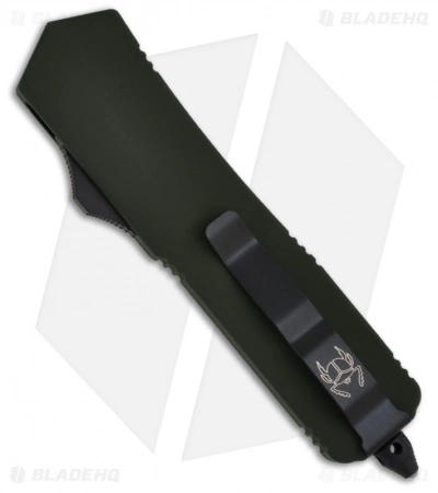 Microtech Scarab OTF Knife Executive OD Green D/E Dagger (Two-Tone PLN) 109-1OD 4 Microtech Scarab OTF Knife Executive OD Green D/E Dagger (Two-Tone PLN) 109-1OD - Image 2