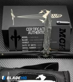 Microtech Marfione Custom Tachyon III Balisong Knife DLC Titanium (4.5" Damascus) 13 Microtech Marfione Custom Tachyon III Balisong Knife DLC Titanium (4.5" Damascus) -Avokelavavat Sales Store microtech tachyon III balisong dlc ti dam all cm