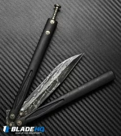 Microtech Marfione Custom Tachyon III Balisong Knife DLC Titanium (4.5" Damascus) 12 Microtech Marfione Custom Tachyon III Balisong Knife DLC Titanium (4.5" Damascus) -Avokelavavat Sales Store microtech tachyon III balisong dlc ti dam half cm