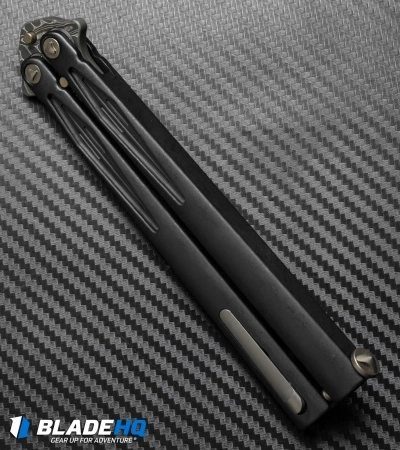 Microtech Marfione Custom Tachyon III Balisong Knife DLC Titanium (4.5" Damascus) 4 Microtech Marfione Custom Tachyon III Balisong Knife DLC Titanium (4.5" Damascus) - Image 2