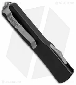 Microtech UTX-70 Spartan OTF Automatic Knife Black (2.4" Stonewash Serr) -Avokelavavat Sales Store microtech utz70 149 8dt spartan side cm