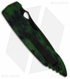 Piranha Mini Predator Green Tactical Automatic Knife (3.5" Black Serr) -Avokelavavat Sales Store mini predator green tactical back 1
