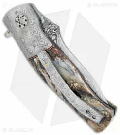 George Muller Knives George Muller LL-EE Flipper Knife Mammoth Molar (3.375" Damasteel) -Avokelavavat Sales Store muller gg ee rose damascus hakka pecca mola side