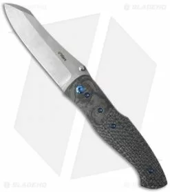 O'Hare Knives Rubicon Liner Lock Knife Silver LSCF/Marble CF (4" Stonewash)