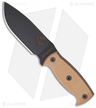Ontario Knife Company Ontario Afghan Knife Fixed Blade Tan Micarta (5.38" Black Plain) 9419TM 3 Ontario Knife Company Ontario Afghan Knife Fixed Blade Tan Micarta (5.38" Black Plain) 9419TM